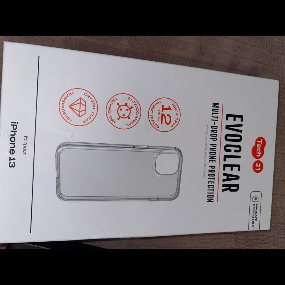 EVOCLEAR Iphone 13 Multi drop *CLEAR* iphone case BRAND NEW NEVER USED